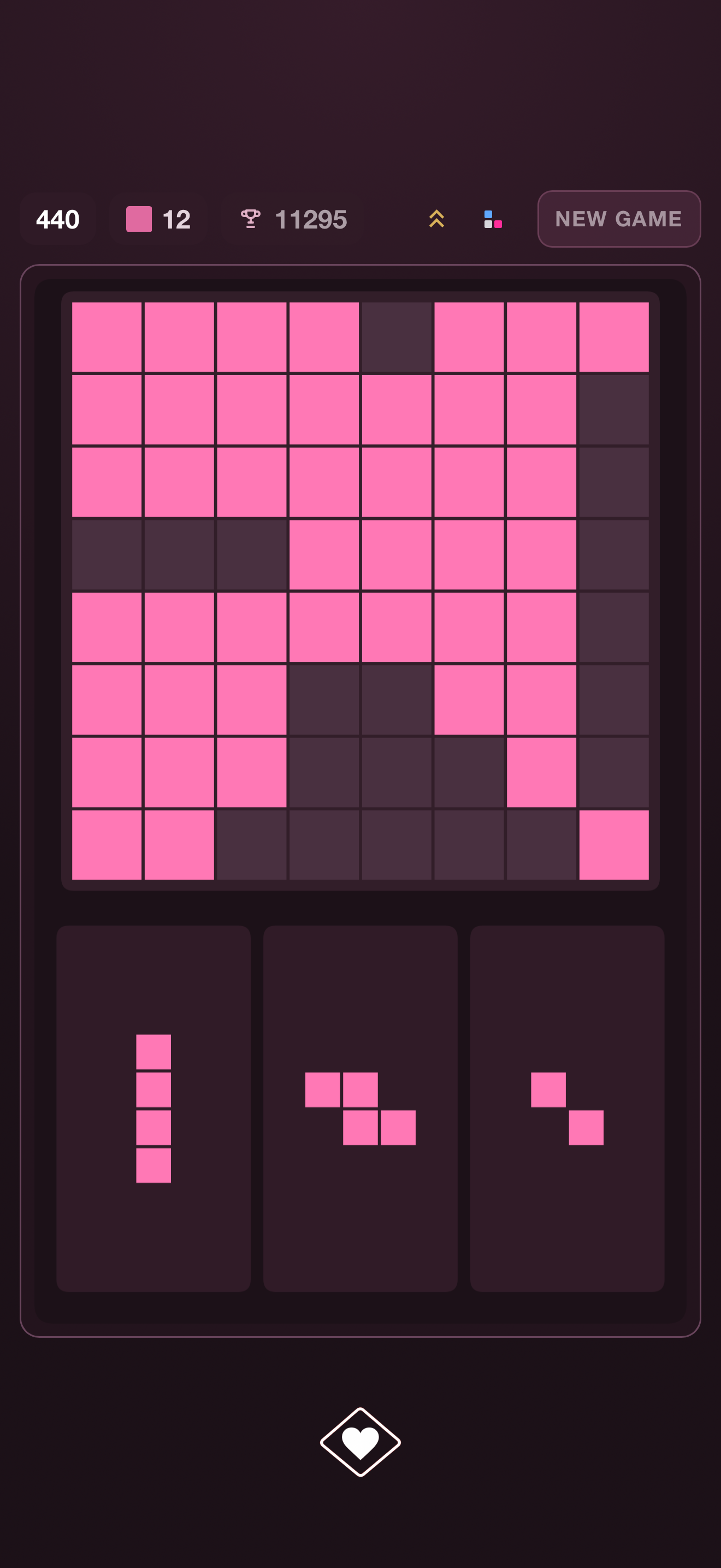Blocklove Pinkish color scheme